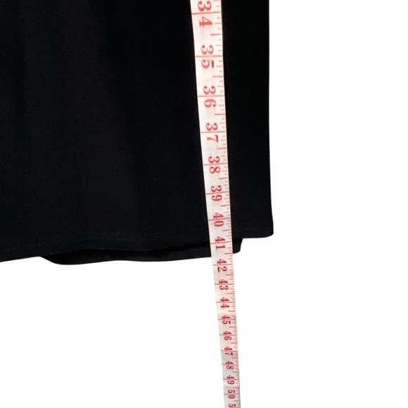 JOSEPH RIBKOFF Poly Spandex Jersey Knit Black Midi Dress w/ Buckle Detail Sz 12 - Picture 7 of 9